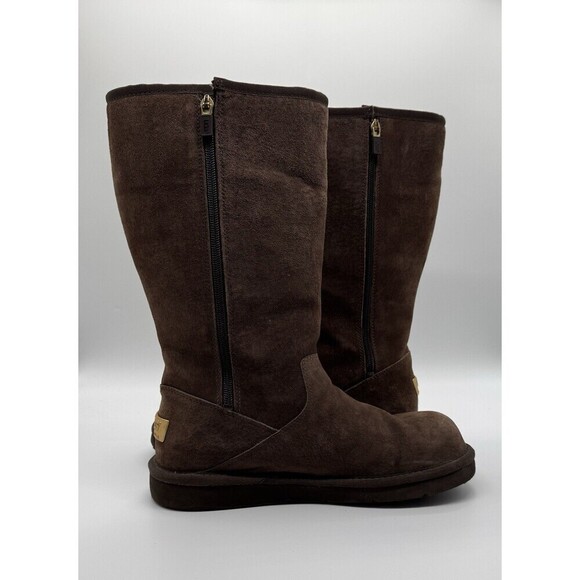 UGG Australia Women’s Brown Suede Cargo Tall Zip Sheepskin Boots SIZE 8 - Picture 8 of 16